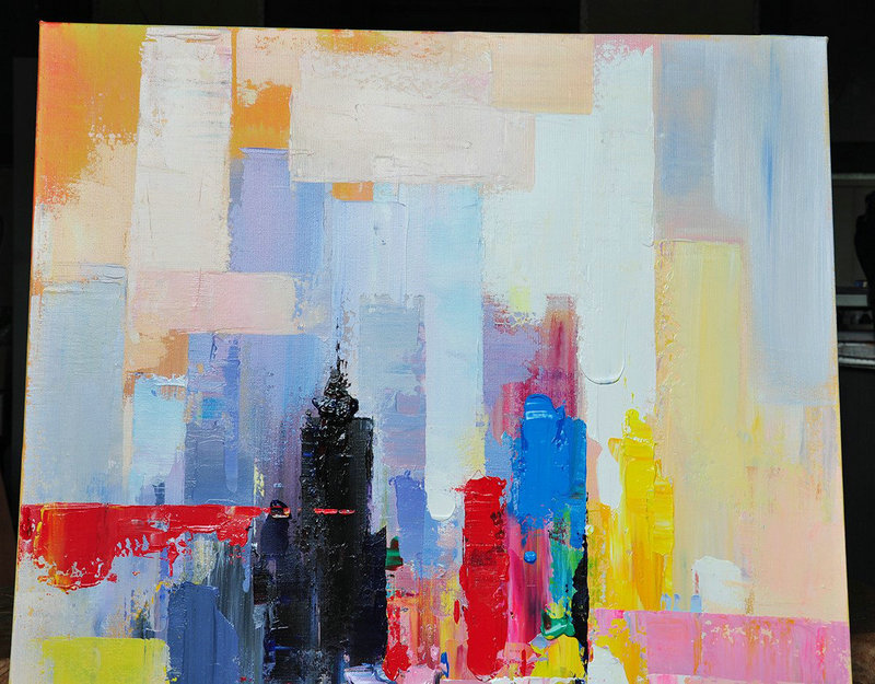Large Abstract Painting On Canvas,Oversized Palette Knife Painting Contemporary Art On Canvas,Modern Paintings On Canvas,White,Red,Black,Blue.etc